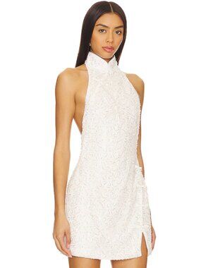chinese dress ladies Sau Lee Rachael Lace Mini Dress, White / 8
